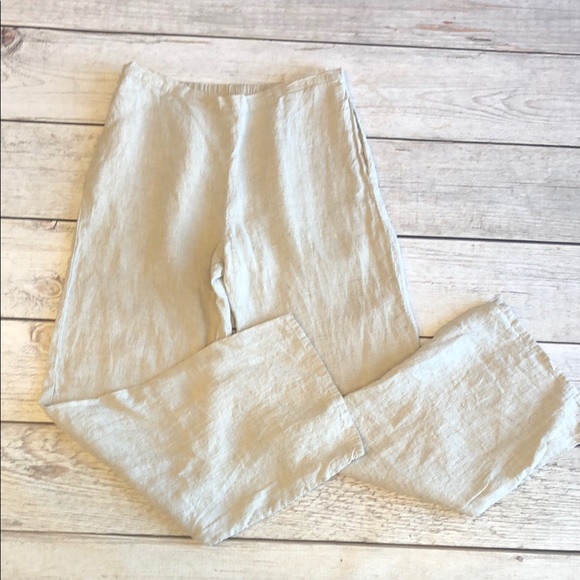 Flax Pants - Flax Light Beige Wide Leg Linen Pants